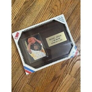 Michael Jordan 1993 Special Retirement Basketball Card Limited Ed. Wooden Plaque